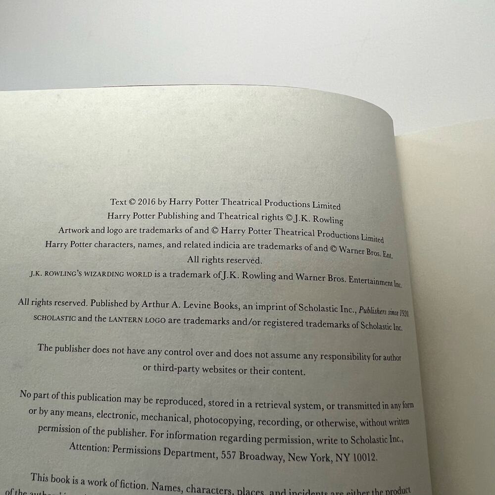 Harry Potter and The Cursed Child  Parts One and Two Hard Cover - Picture 7 of 7